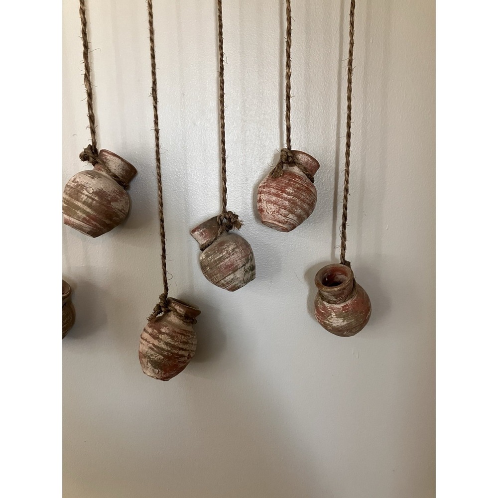 Rustic Hanging Clay Pots Wall Décor Mini Marks Southwest Farmhouse - Picture 3 of 6
